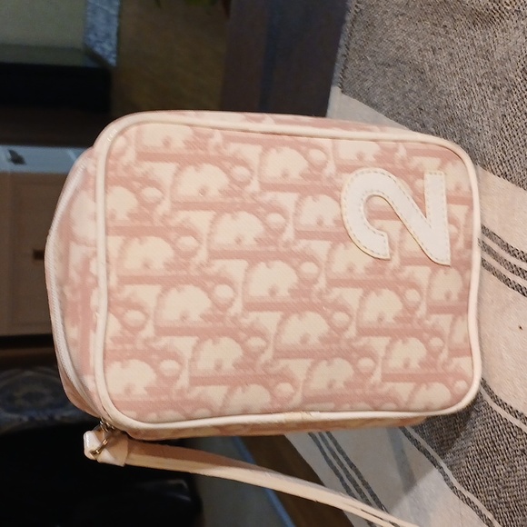 Authentic Christian Dior Set Of Drawstring Bucket Bag with Monogram Pattern Pink - Picture 3 of 16